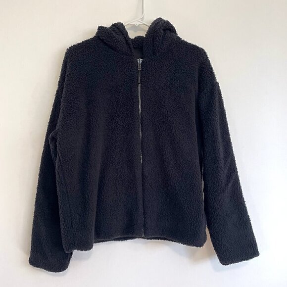 VS PINK VICTORIA'S SECRET Reversible Sherpa Lined Full Zip Hoodie Sweatshirt M - Picture 11 of 16